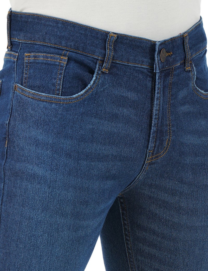 inkd جينز رجالي عادي - متوسط الارتفاع | مزيج القطن | قماش قابل للتمدد | تصميم كلاسيك 5 بوكت - Image 4